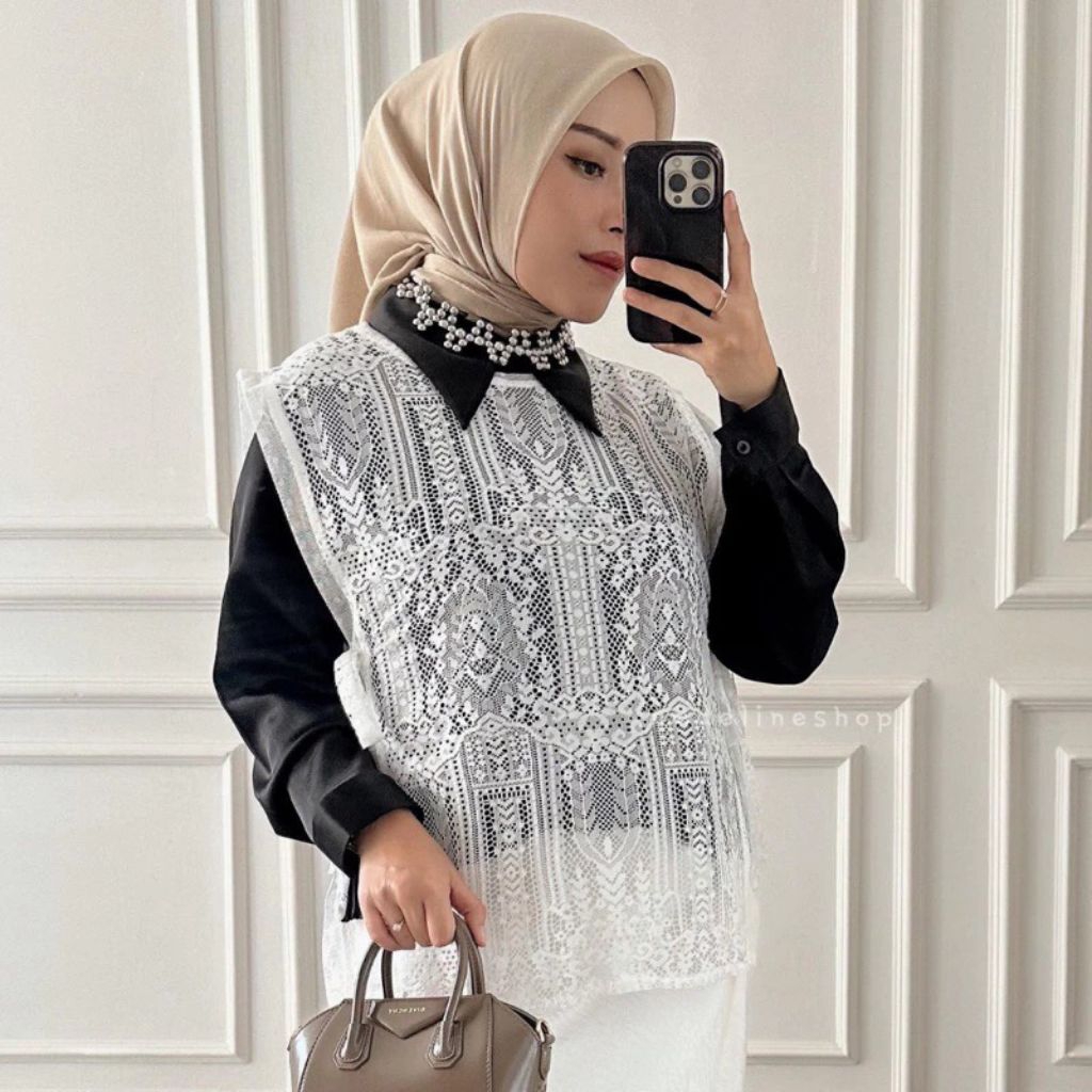 Outer vest brokat - atasan Outer