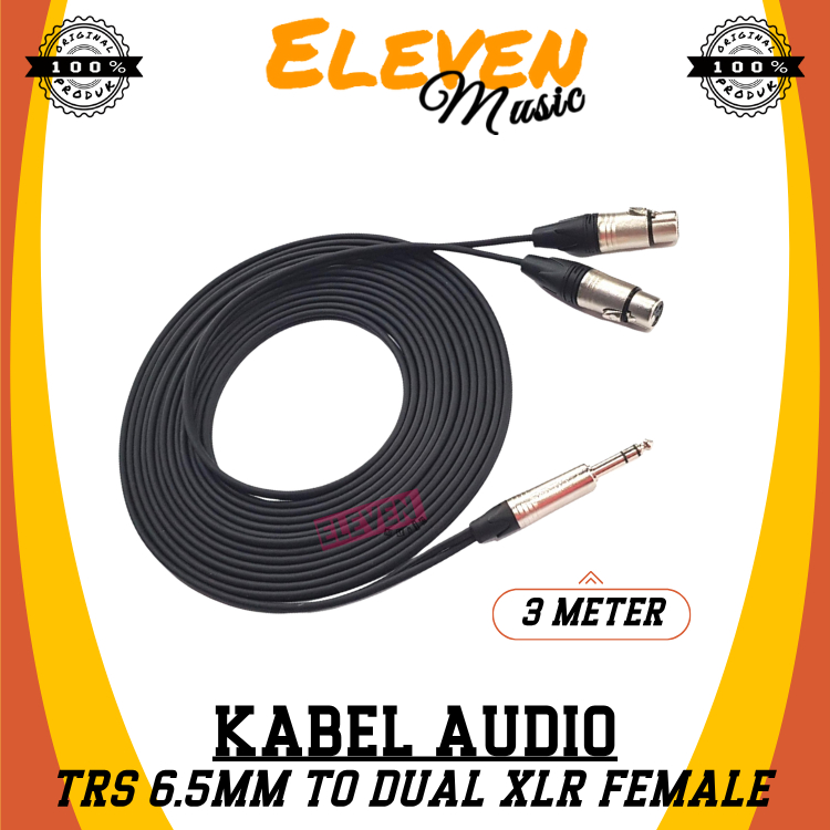 Kabel Audio TRS 6.5mm to Dual XLR Female Kabel Audio Costum Kabel