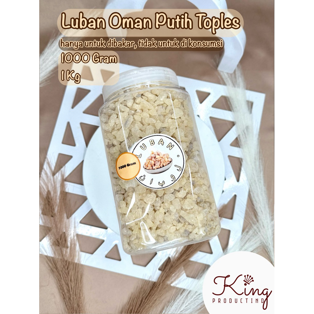 King - 1 Kilo Luban Mustaki Kemenyan Arab Putih Luban Oman Mustaka Luban Crystal King - Luban Krista