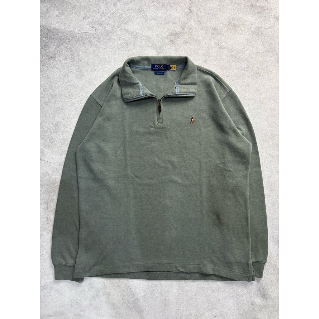 halfzip polo ralph lauren sage green barcode