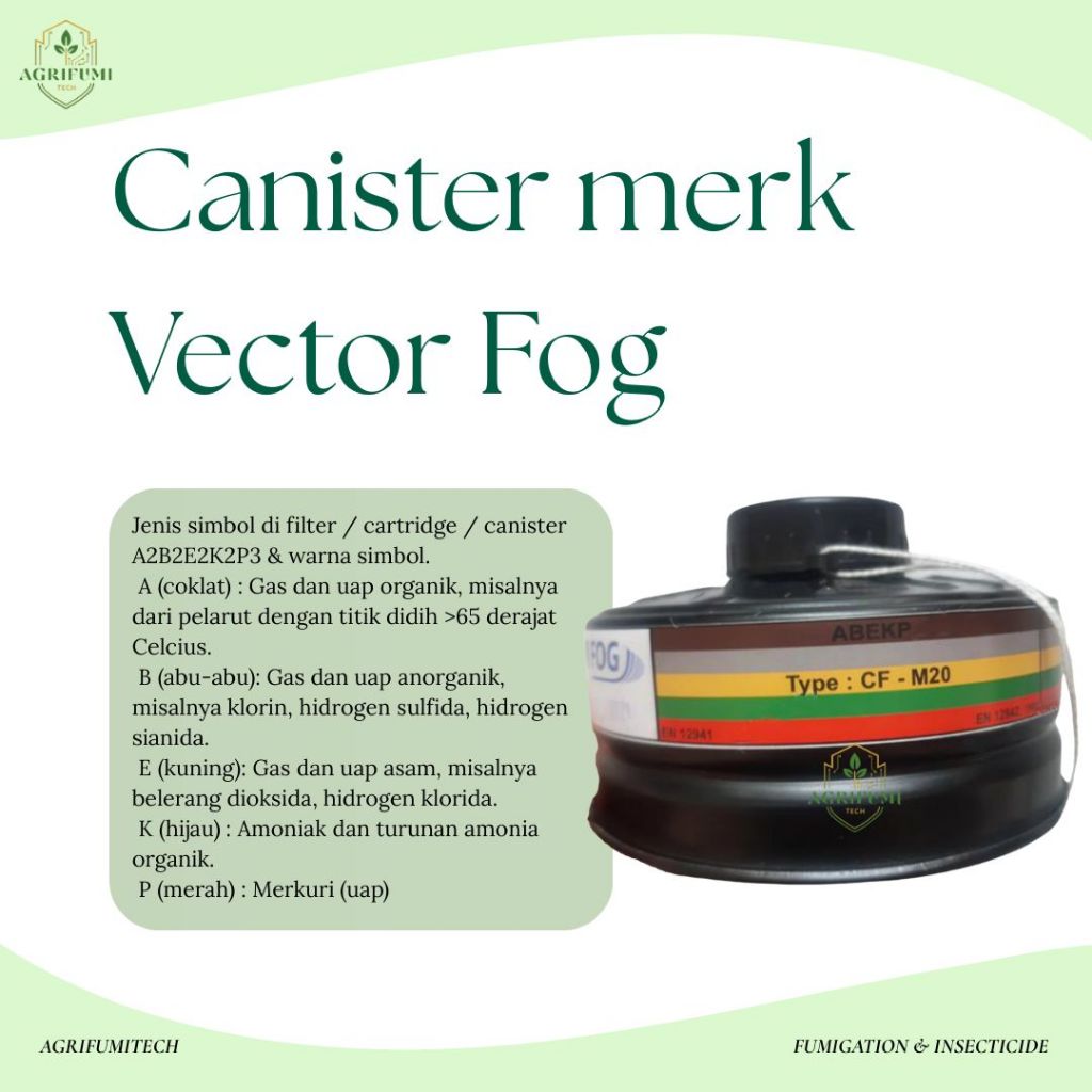 Canister Cartridge Filter Masker Fumigasi A2B2E2K2P3 Vector Fog Respirator