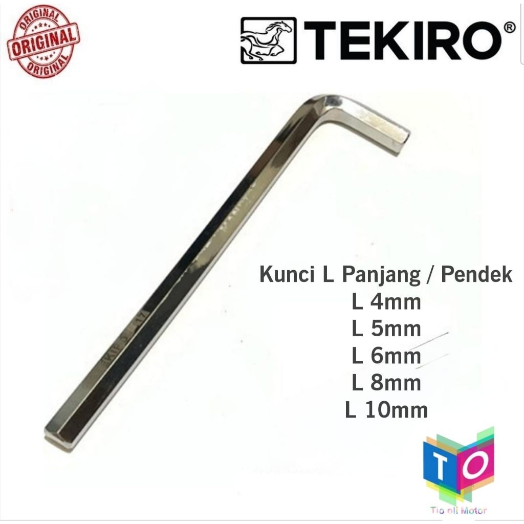Kunci L Tekiro Satuan Panjang Pendek 4mm  5mm  6mm  8mm  10mm Kunci Tekiro L Original