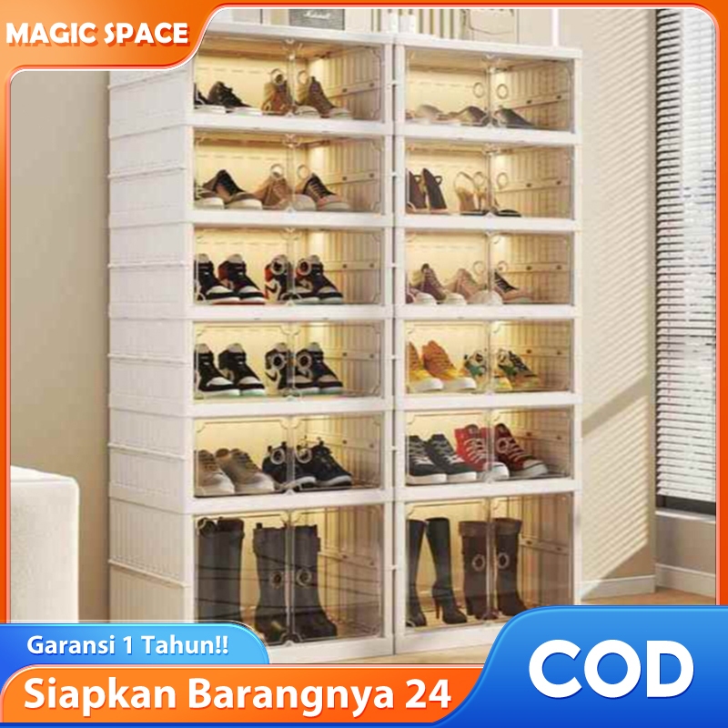 Kotak Sepatu Transparan Lipat Acrylic Kotak Sepatu Lipat