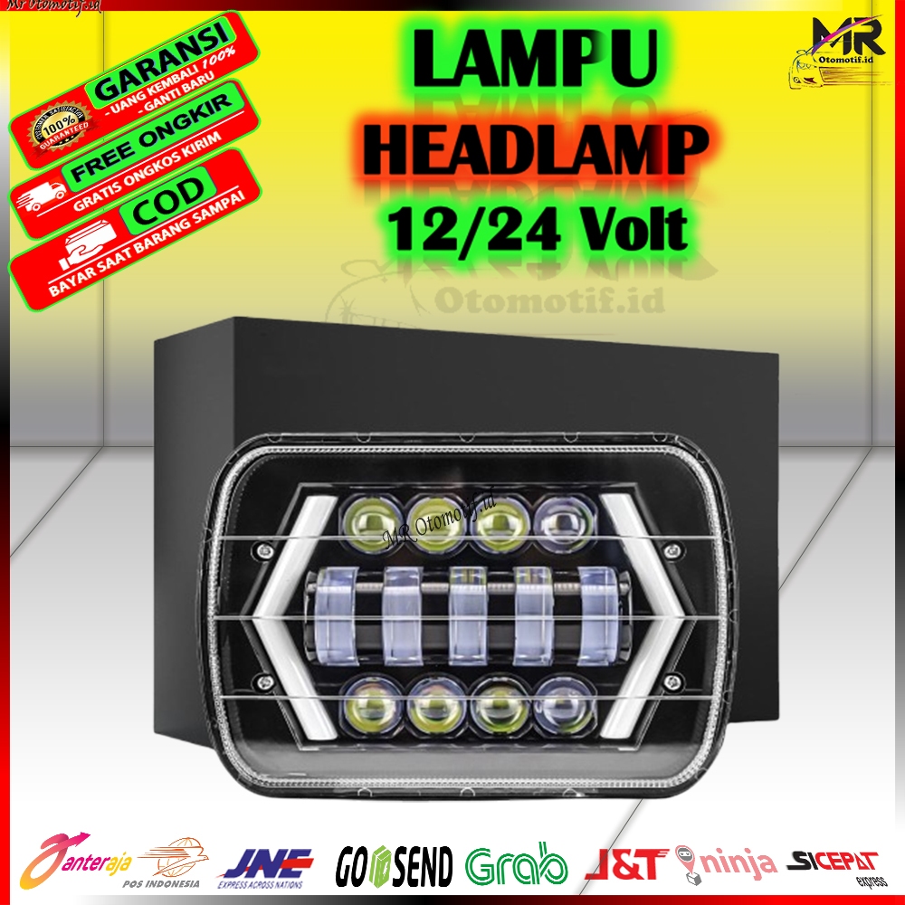 Lampu Headlamp Depan Mobil 7 Inch Tipe HL 02 Mobil Jeep Pick Up L300 Truk Hino Canter 12-24 Volt