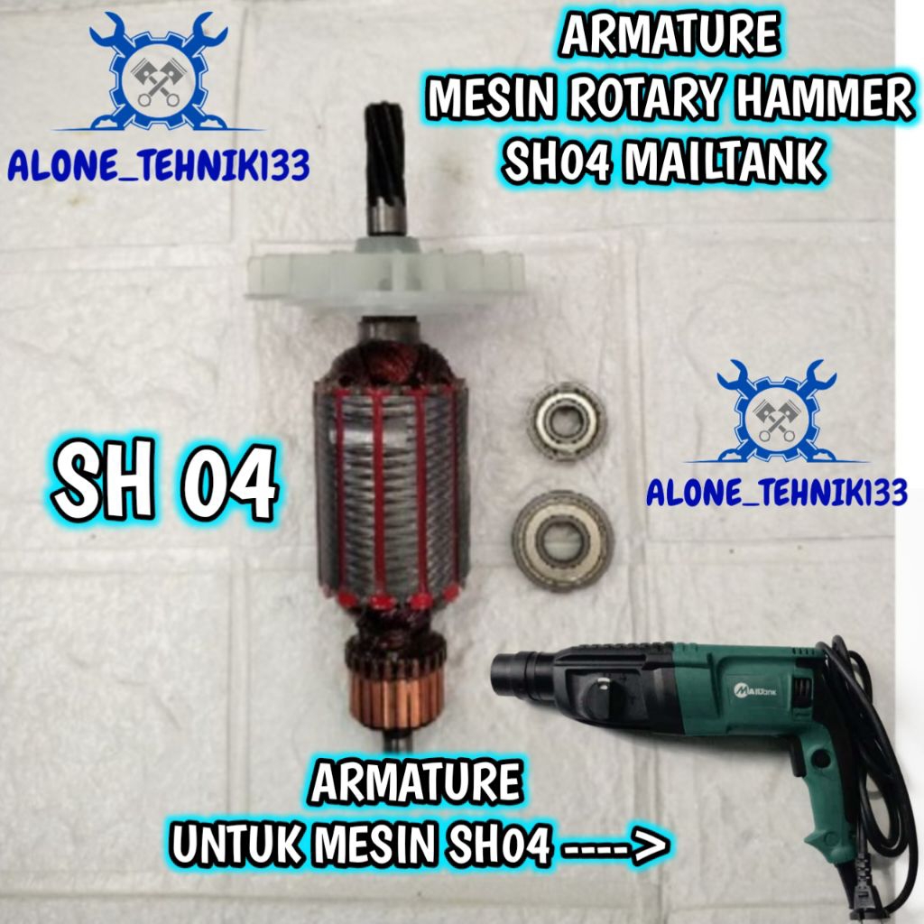 ARMATURE SH04 MAILTANK ANGKER MESIN ROTARY HAMMER MAILTANK SH04 ROTOR DINAMO MESIN ROTARY HAMMER MAI