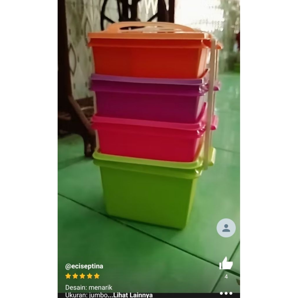 NEW PRODUCT Marvelashop Rantang Piknik Jumbo 4 Susun Plastik Tebal