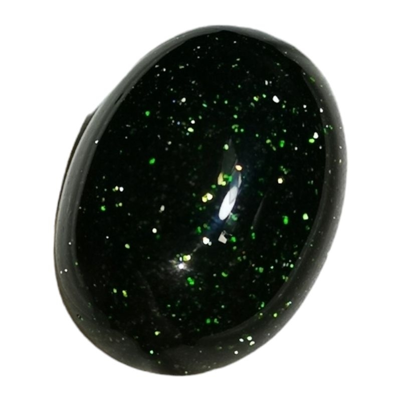 Natural batu akik pasir emas hijau - losetone 25x17mm | REL2-112