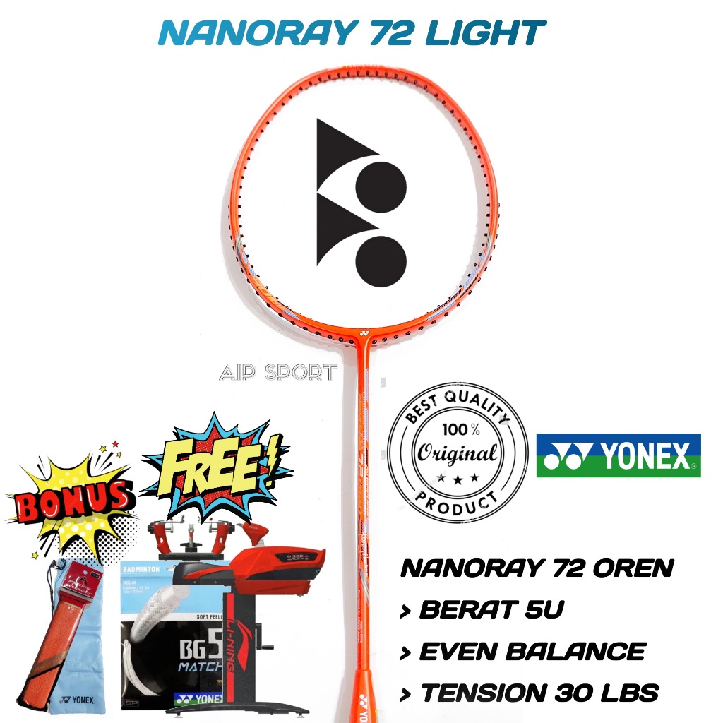 YONEX Raket Badminton Nanoray 72 Light Original Rudi Hartono Series