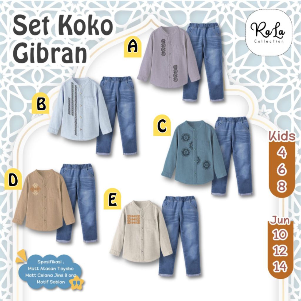 PO‼️setelan koko anak SET KOKO GIBRAN BY RALA COLLECTION 4-14y