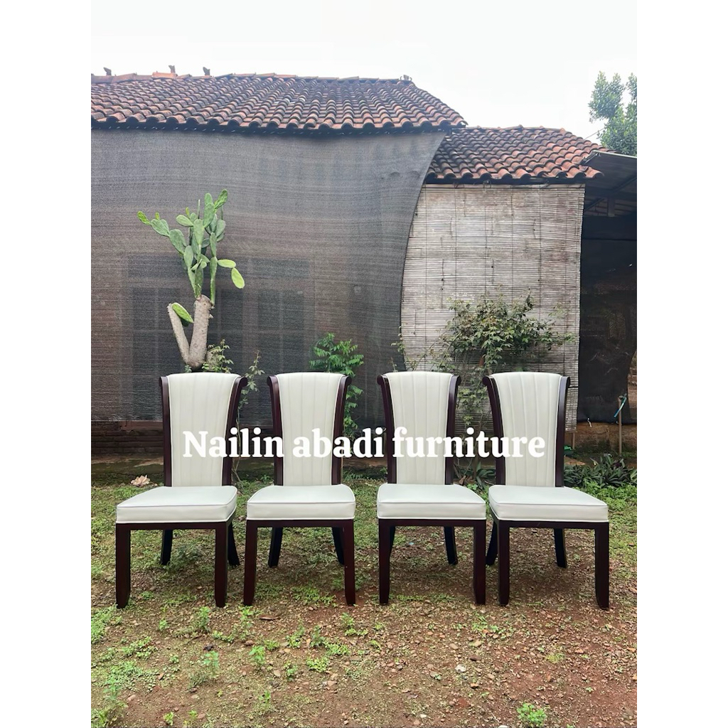 kursi makan kursi cafe jok minimalis kayu jati solid kain oscar