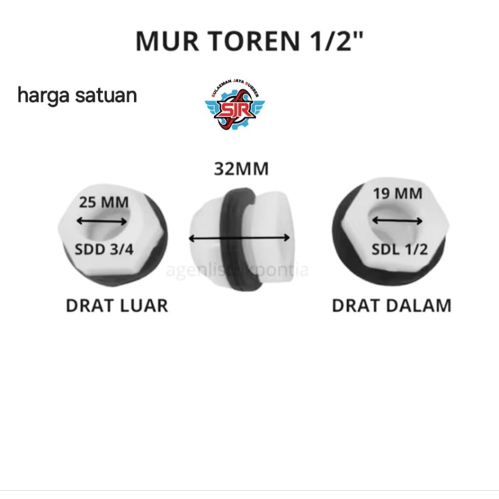 Drat mur torn tangki air tandon 1/2 inch