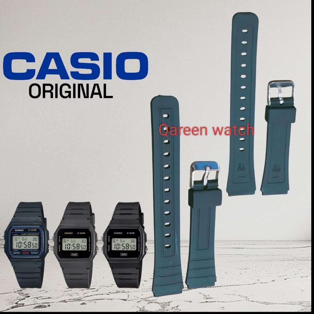 Strap Tali Jam Casio 91 F91 F-91 F-91W F-91WM Karet Jam Tangan Casio General F-91