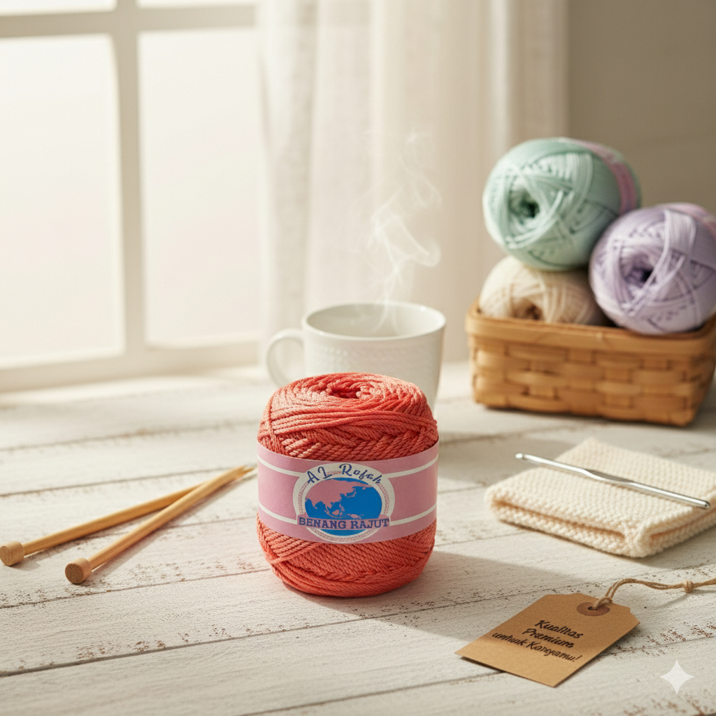 ALRAFAH - BENANG RAJUT POLY KILAP GRENADIN RED