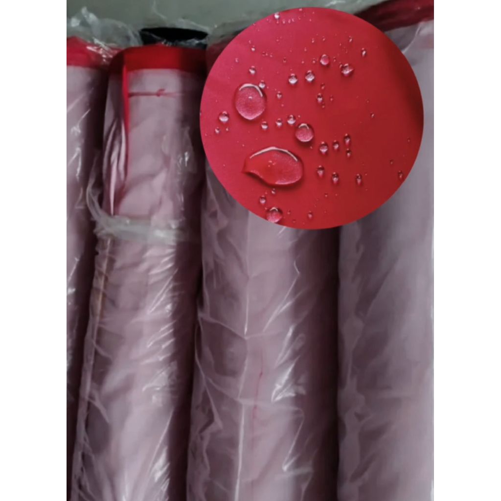 taslan milky merah waterproof kain tbal arahan jaket tas