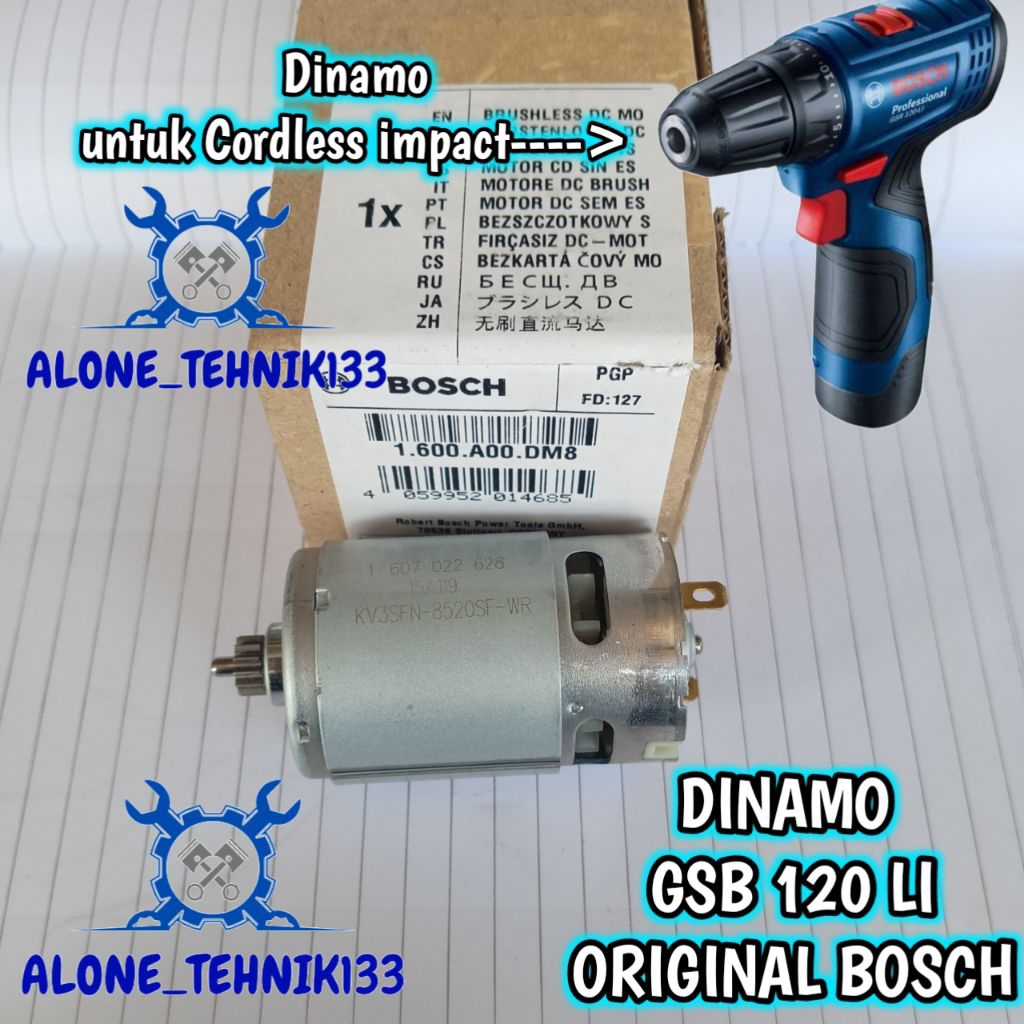 DINAMO BOSCH GSB120LI MOTOR MESIN BOR CORDLESS IMPACT DRILL DINAMO GSB 120-LI DC MOTOR  DINAMO GSB 1
