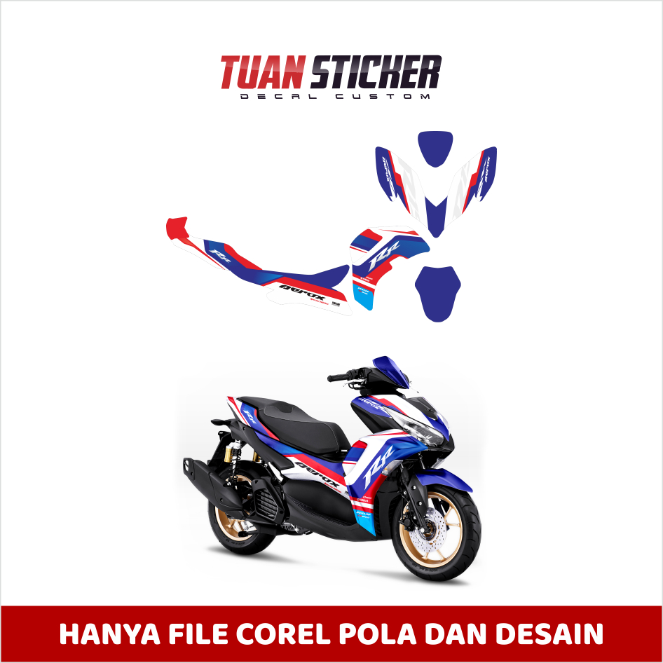Jual File Pola Yamaha Aerox Connected File Desain Stiker Sticker Striping Decal Motor Aerox Connecte