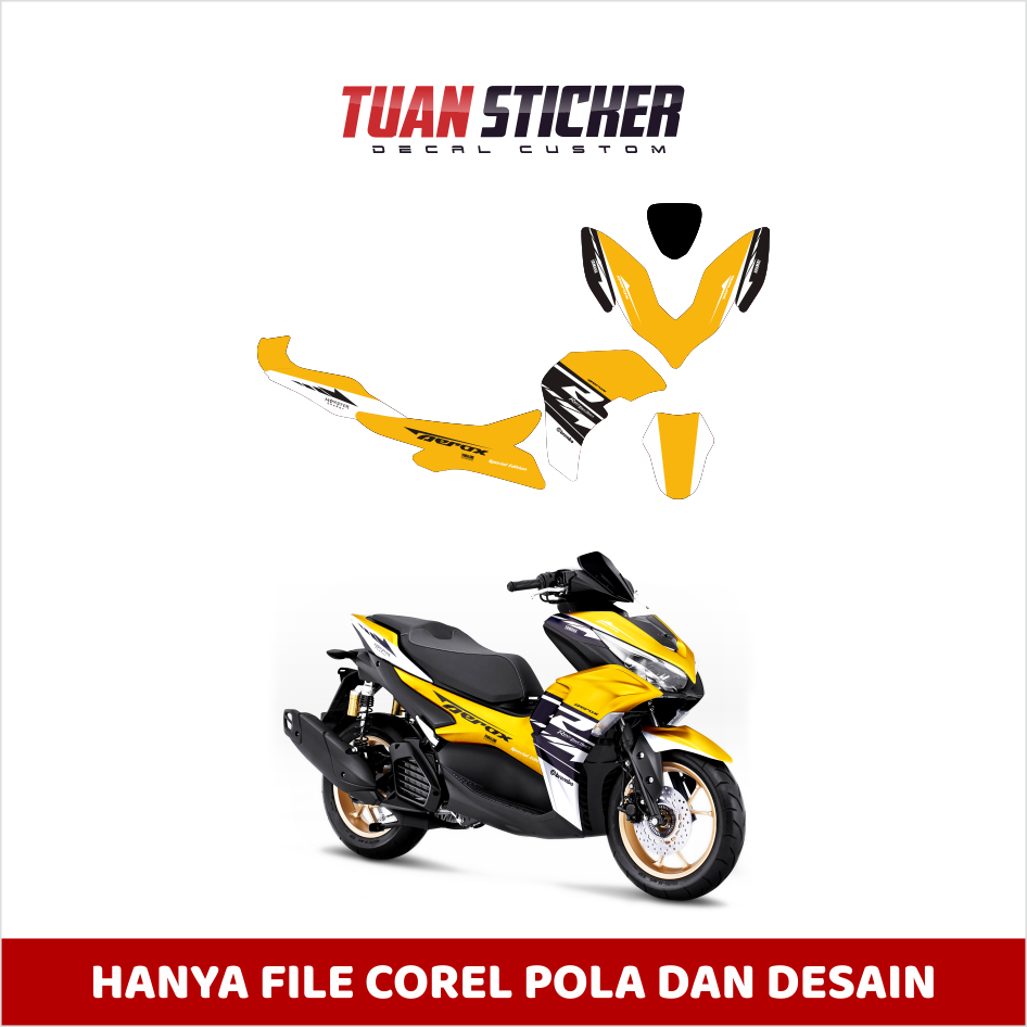 Jual File Pola Yamaha Aerox Connected File Desain Stiker Sticker Striping Decal Motor Aerox Connecte