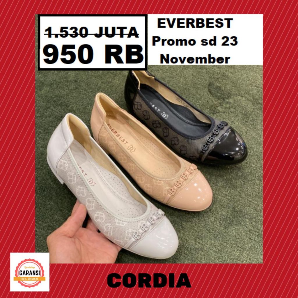 Sepatu flat wanita seri CORDIA Everbest sale original 100%