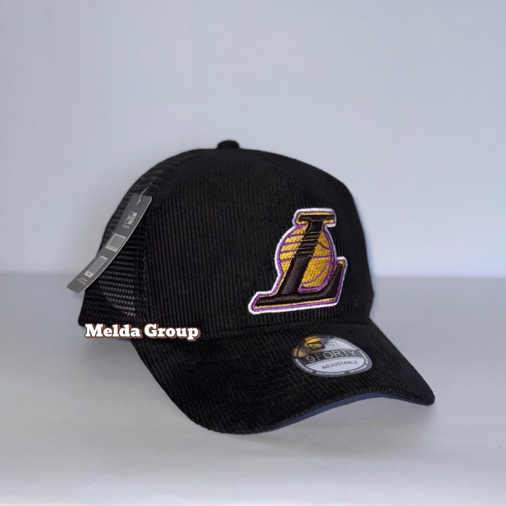 Topi Jaring Trucker Corduroy L Spesial LAKERS LOGO Terbaru 2025 Topi Jaring Vintage Motif Simple