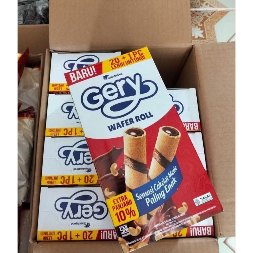Gery Wafer Roll Dengan Sensasi Coklat mede Paling Enak Isi 20pcs