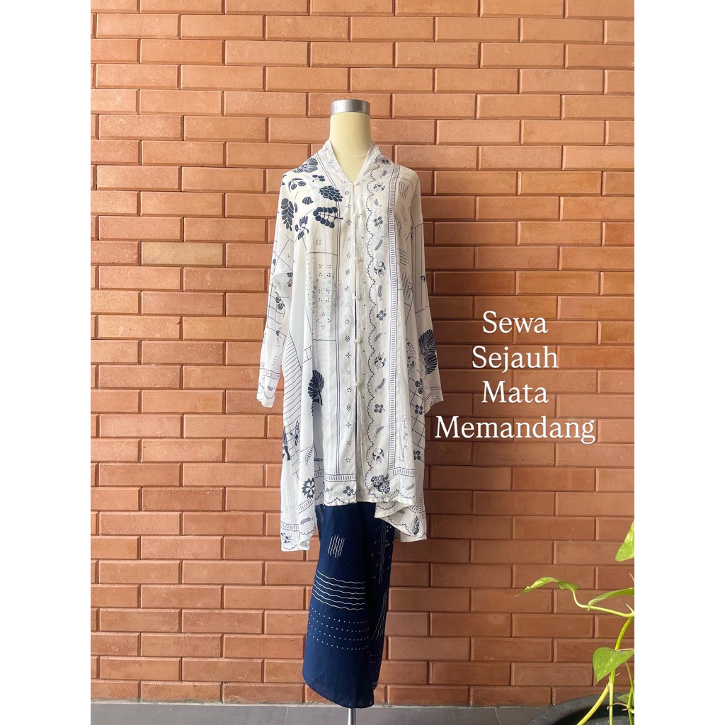 [Sewa/Rent] Kebaya tambal panjang sejauh mata memandang / wrap skirt kain lilit ombak laut smm / keb