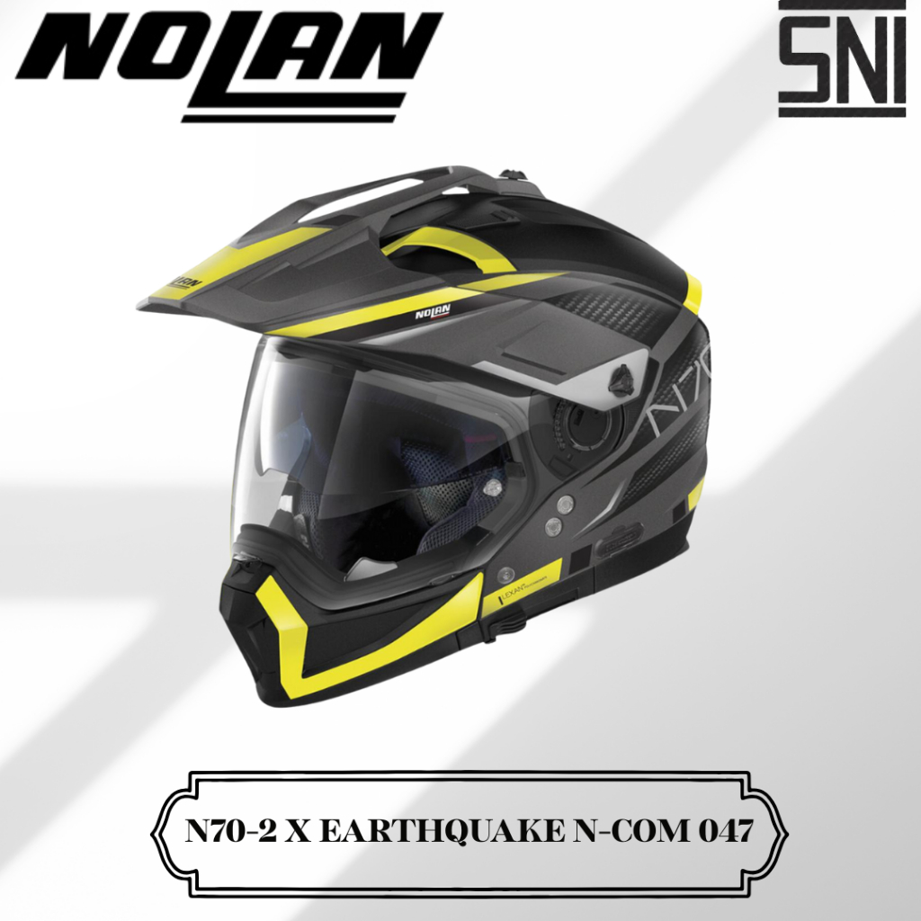 Nolan N70.2 X 047 Earthquake N-Com Flat Lava Grey SNI N702 N70 Helm Modular Crossover
