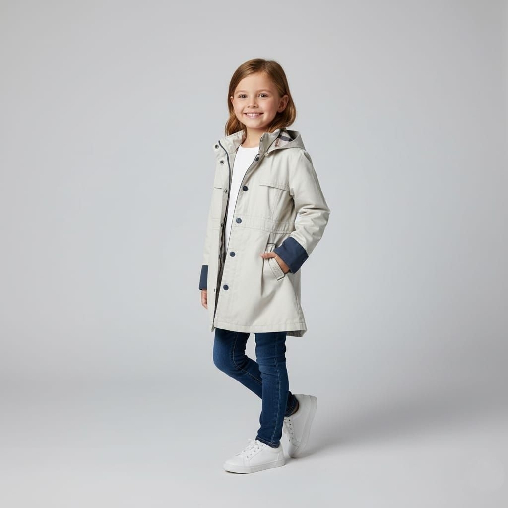 DAKS Kids Hodded Jumper Jacket Trench Coat / Jacket Coat Anak Perempuan