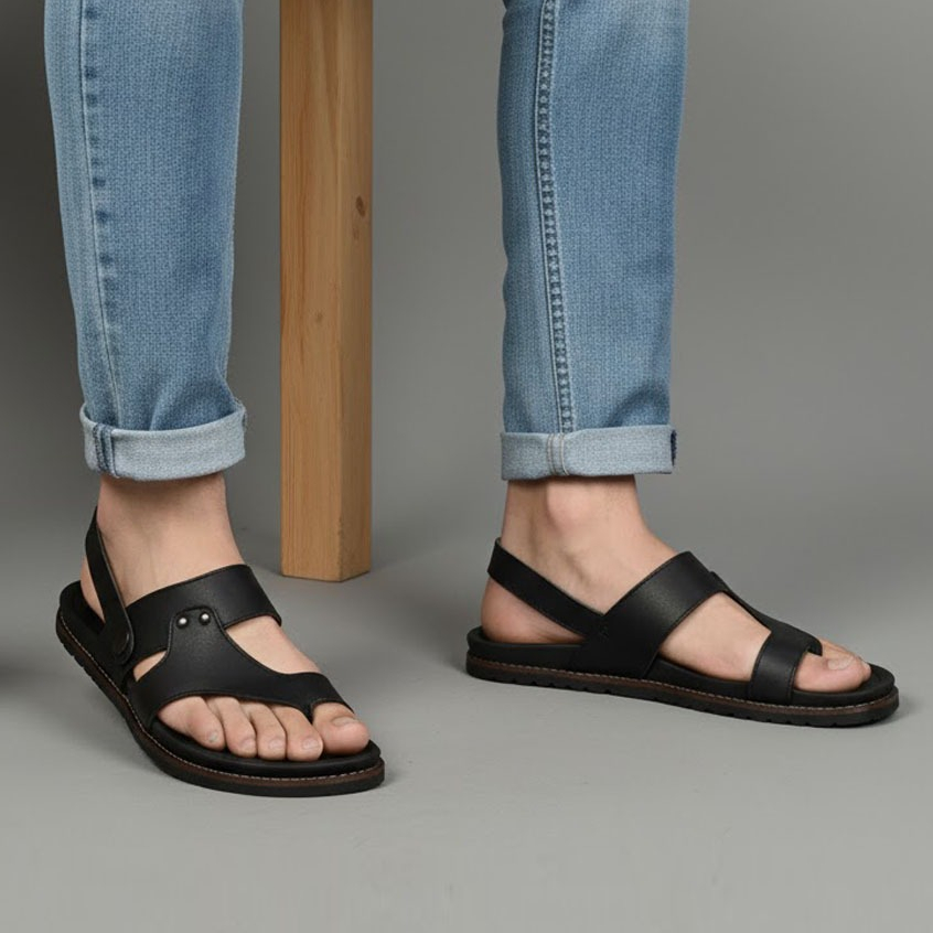 Sandal Jepit Pria Kulit Asli Kasual Ukuran 39-44 - RIOT TEVEZ