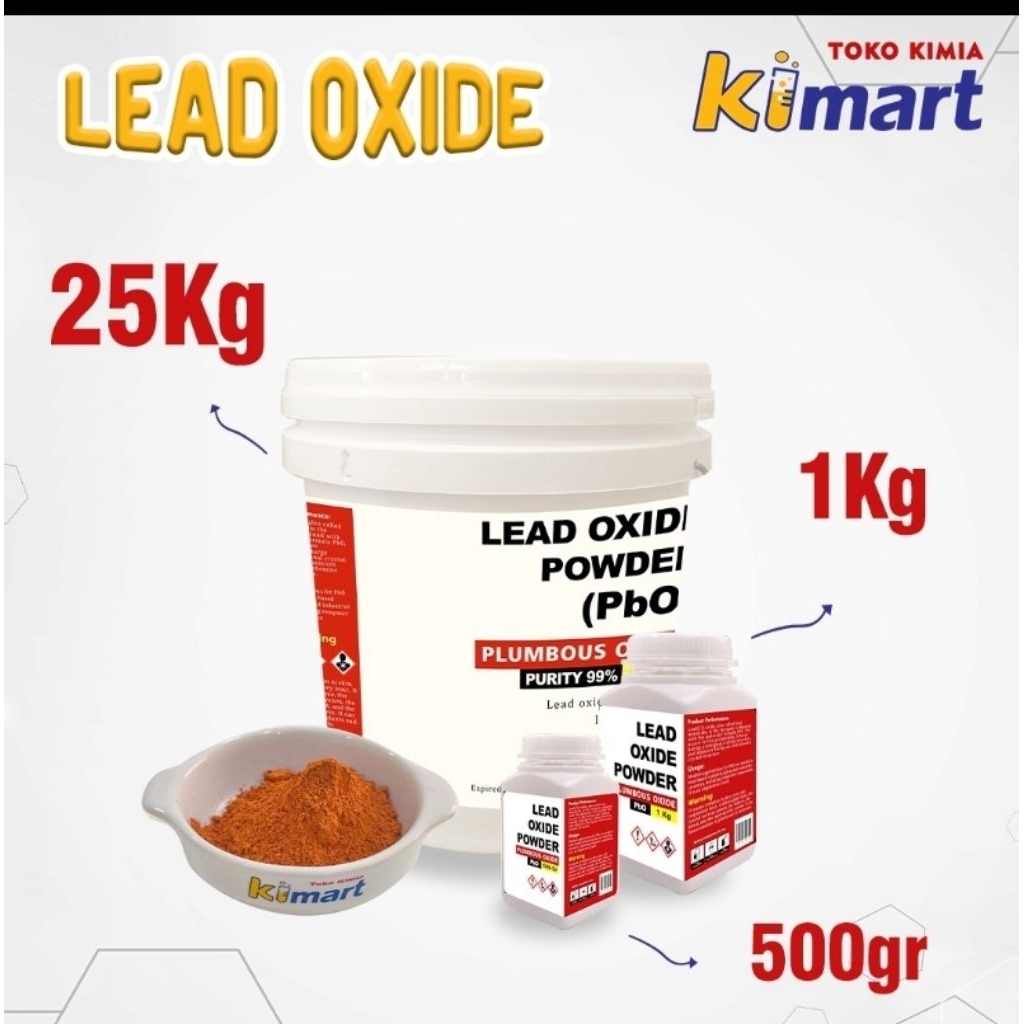 PBO 25kg timbal (II) oksida lead oxide powder