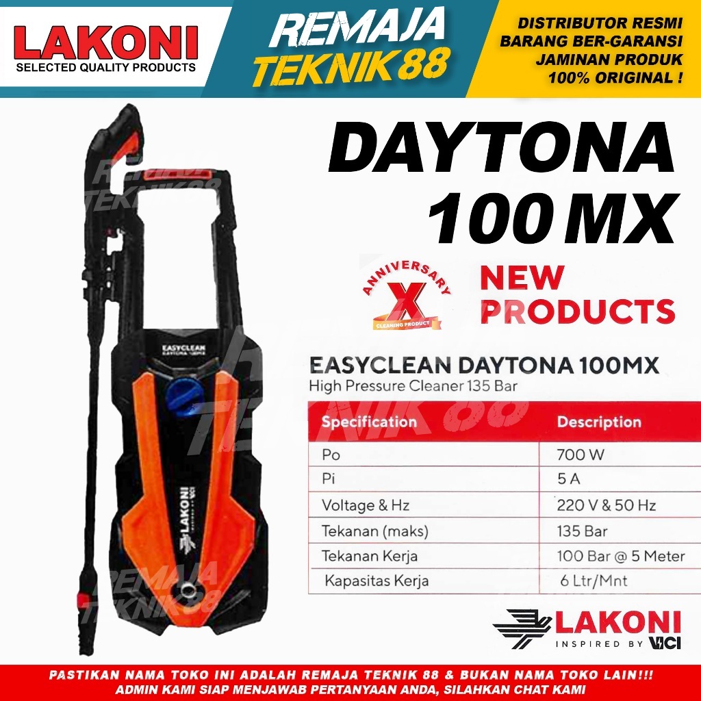 Jet Cleaner Mesin Cuci Steam - Lakoni Daytona 100 MX 700 WATT - LAKONI 100 MX DAYTONA 100MX