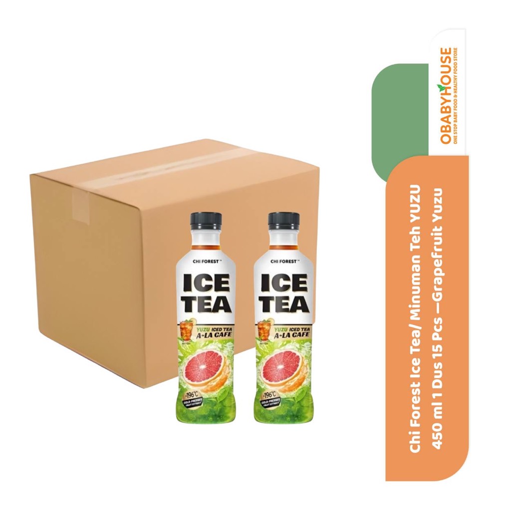 Chi Forest Ice Tea / Minuman Teh YUZU 450 ml 1 Dus 15 Pcs - Grapefruit Yuzu