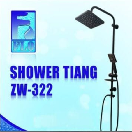 SHOWER TIANG SET MINIMALIS KOTAK HITAM /STANDING SHOWER MANDI FLO ZW-322