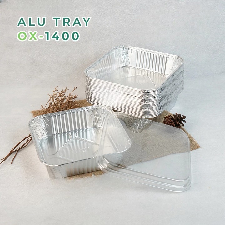 Alumunium Foil Tray Cup OX 1400  [ minimal order 4 pcs ] OX1400 Lasagna Macaroni Schotel Klapertart 