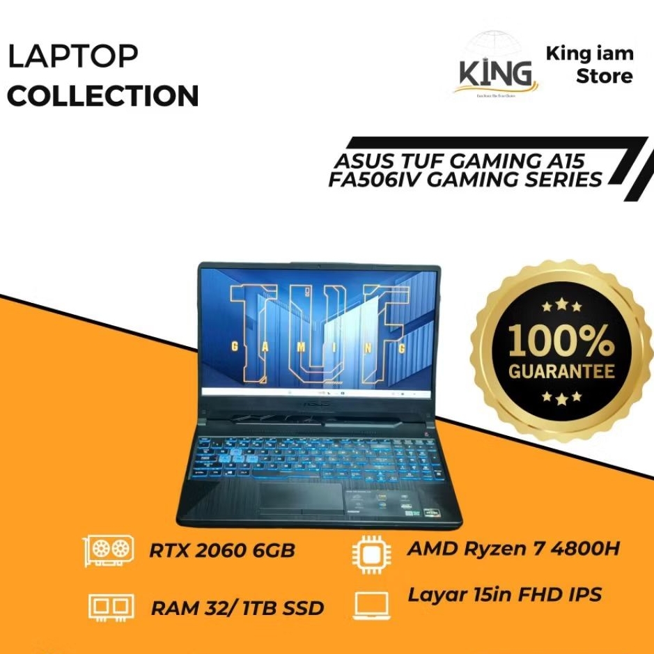 LAPTOP GAMING ASUS TUF GAMING A15 FA506IV RYZEN 7 RTX 2060 6GB RAM 16GB 512GB | LAPTOP EDITING LAPTO