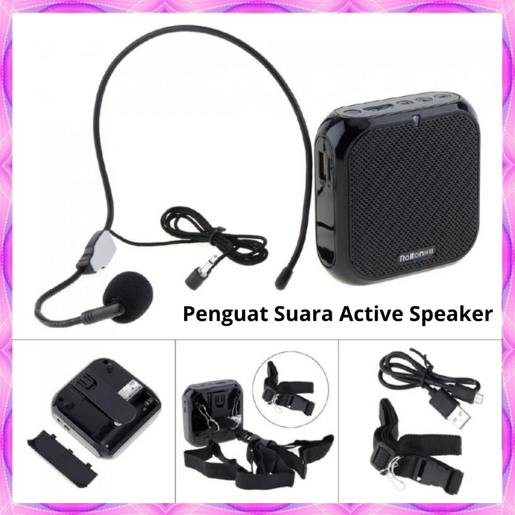 Speaker Pinggang Dengan Mic Speaker Speaker Megaphone Mini Pengeras Suara Untuk Mengajar Speaker