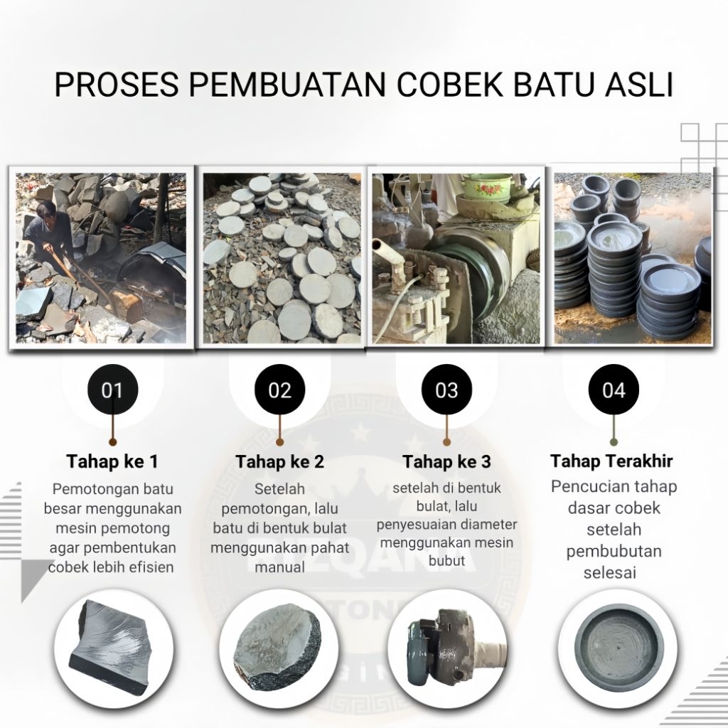 Cobek Coet Batu Asli Andesit Kualitas Premium Di Jamin Anti Luntur Bertahun - Tahun Co