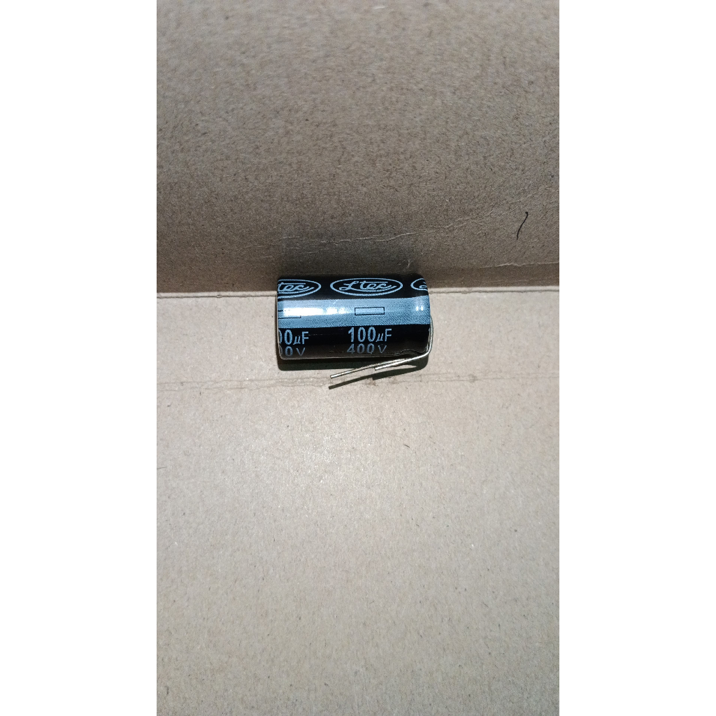 5951kapasitor elco 100uf 100 uf 400v 400volt 400 volt lelon korea
