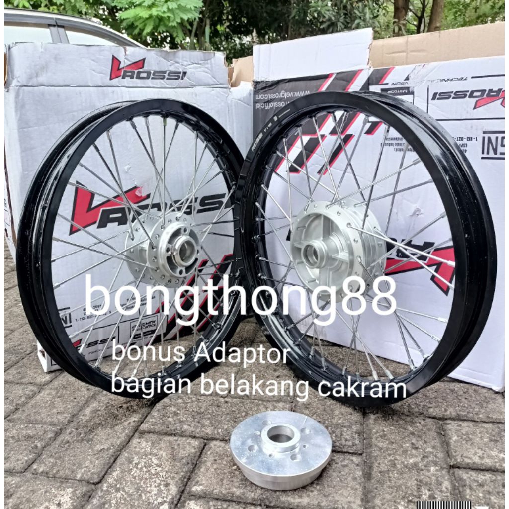 Sepaket Velg Satria 2tak Rossi Ring 17 140 160 185  Set Satria 2Tak Bonus Adaptor Bagian Belakang  P