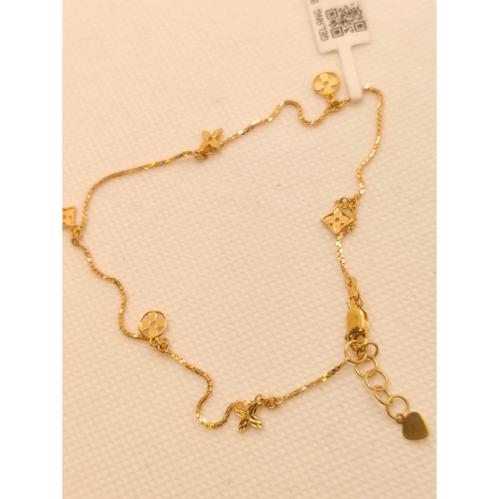 Gelang Kaki Emas Tursina – Fleur d’Or Collection (Kadar 9K / 420)