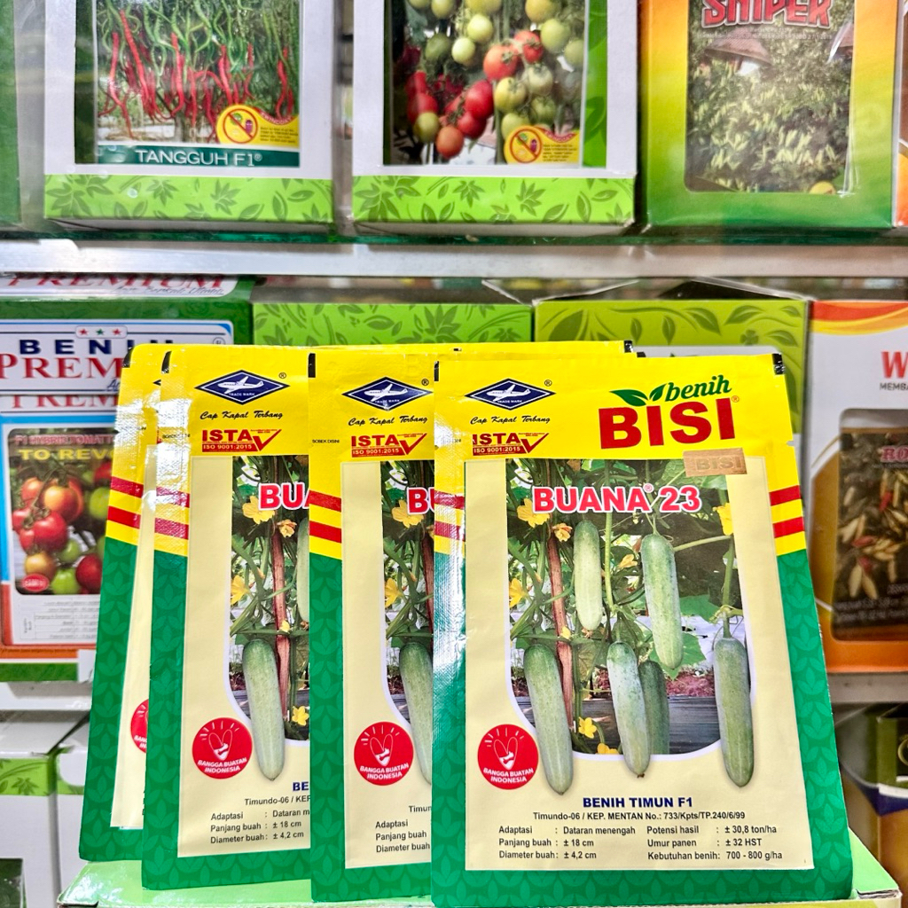 BENIH TIMUN BUANA 23 isi 20gram  -  Bibit TIMUN BUANA HIBRIDA F1 EXP Panjang Maret 2027