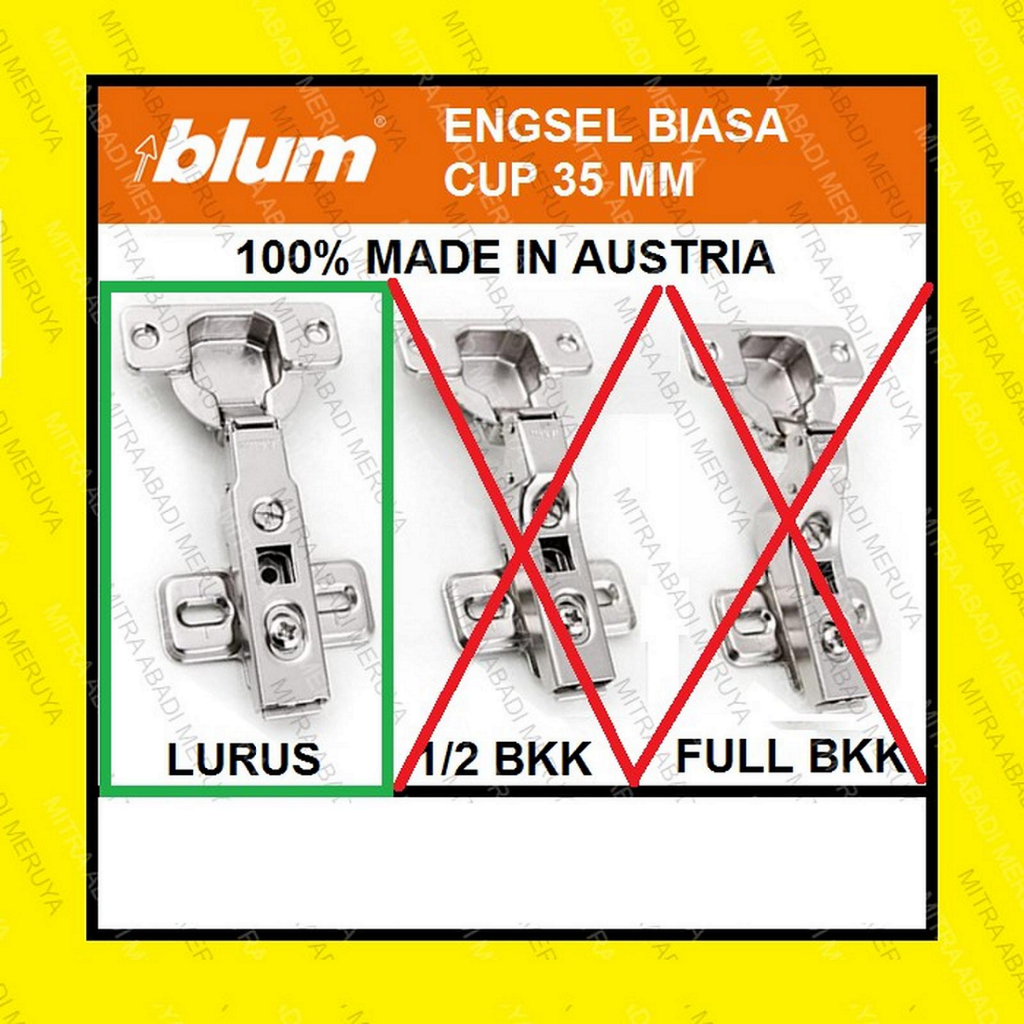 Engsel BLUM Engsel Sendok BLUM NON Slowmotion Lurus