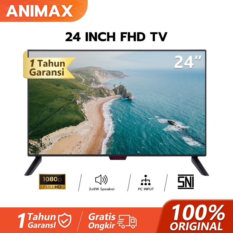 Animax Led TV 21 inch TV 24 inch Murah tv 21 inch 22 inch 24 inch Led Digital 1080 FHD Garansi 1 Tah