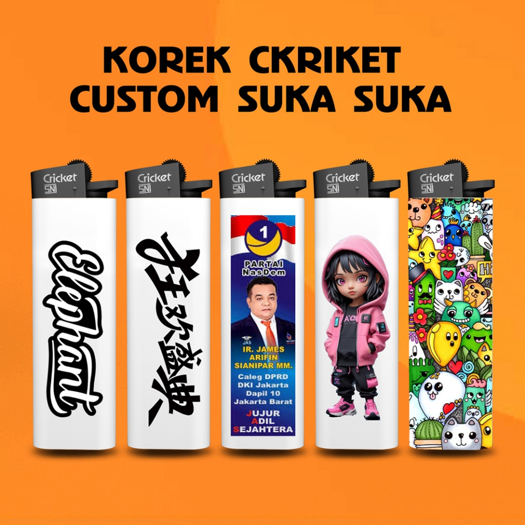 Cricket Custom UV – Korek Custom Nama Desain Bebas Print UV Premium