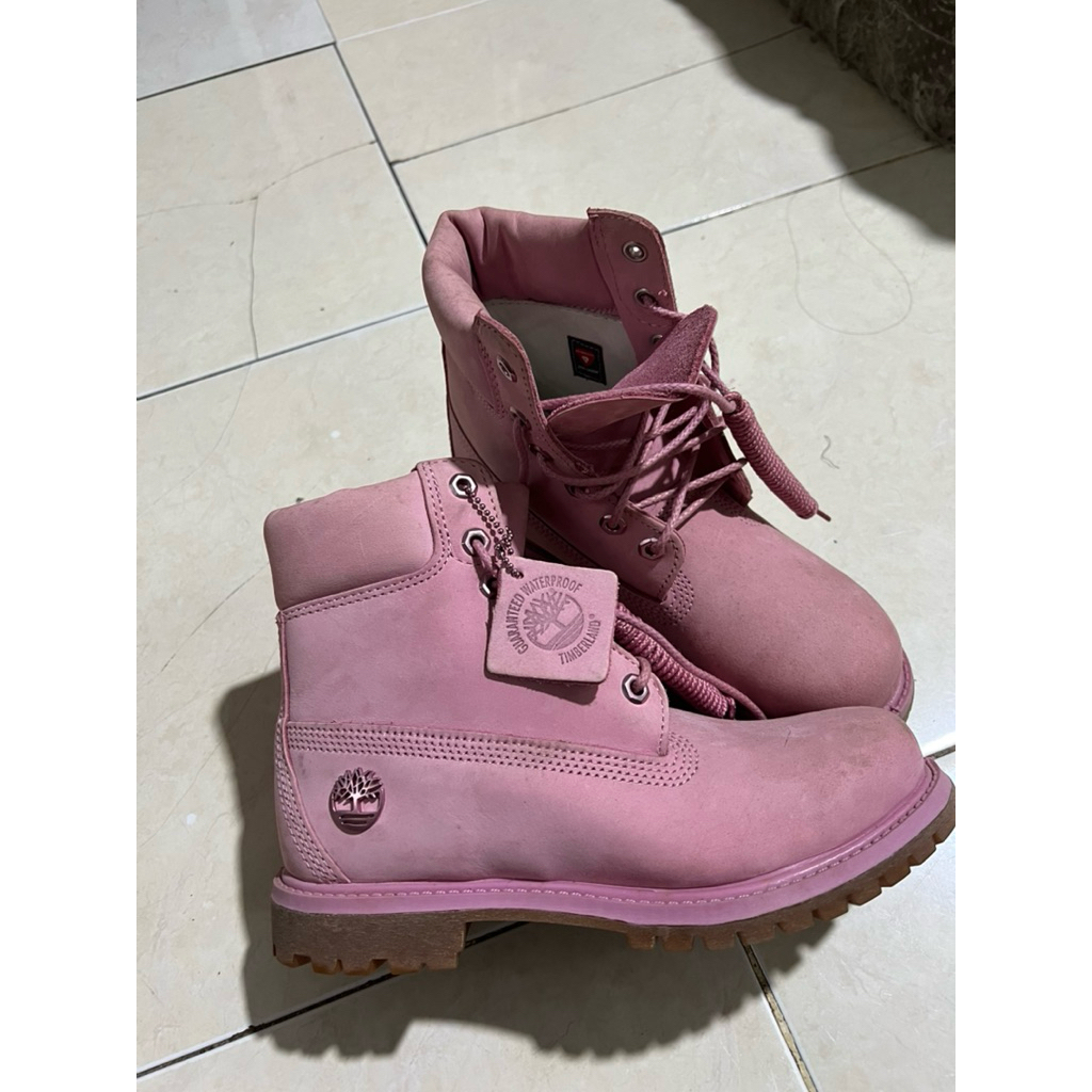 Timberland boots pink dan oren size 38