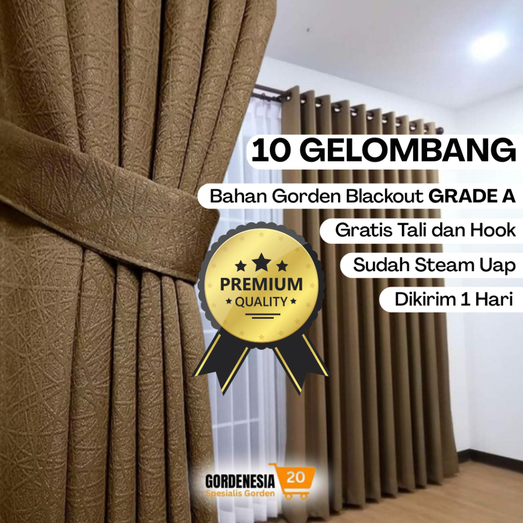 Gorden Blackout 10 Gelombang Hordeng Jendela Minimalis Motif Terbaru Mewah Murah Premium Tebal