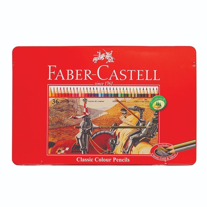 Faber-Castell Pensil Warna Set 36 Warna Panjang Kemasan Kaleng