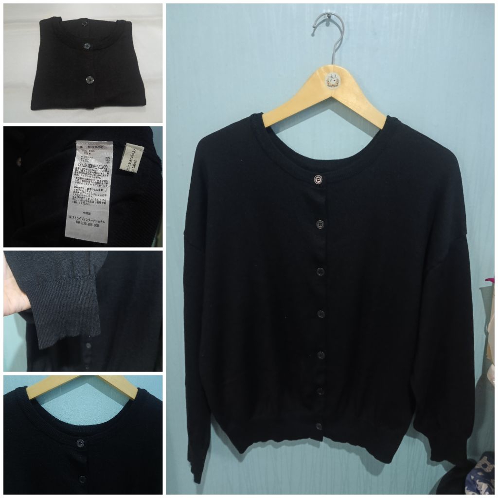 Earth Music&Ecology cardigan oneck size M Black