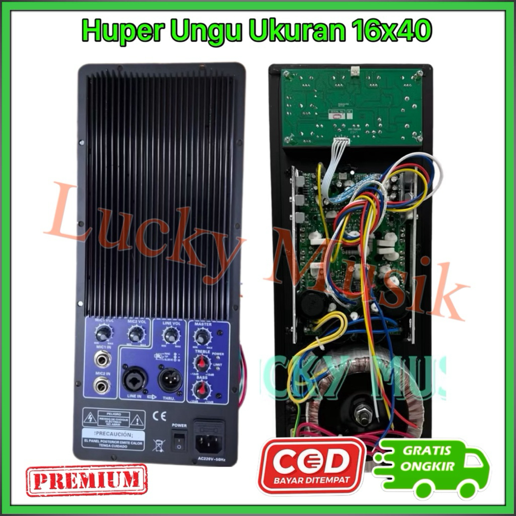 Power Kit Aktif Huper ungu 16 x 38 atau 16 x 40 Untuk 2 Way 3 Way Kit Mesin Aktif Model Huper Ungu