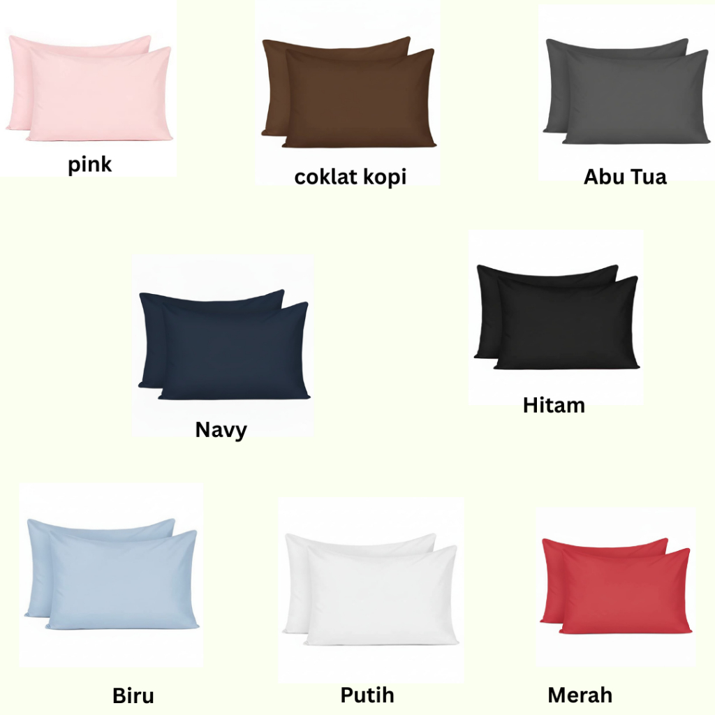 Sarung Bantal Sarung Guling Katun Jepang Polos