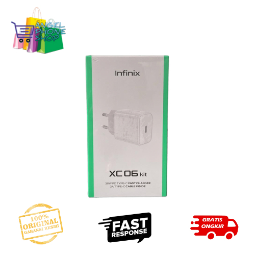 Infinix XC06 Charger Kit - 30W Fast Charging Adaptor with 3A Type-C to C Cable